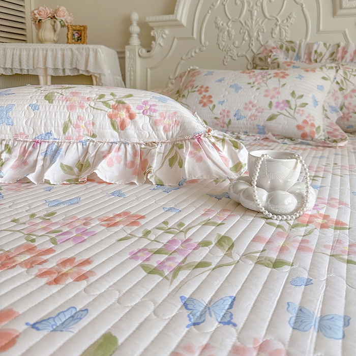 91家纺网 家纺一手货源 找家纺 网红馆（ck家纺） 2026春夏新款韩版全棉纯棉印花四件套 花熙