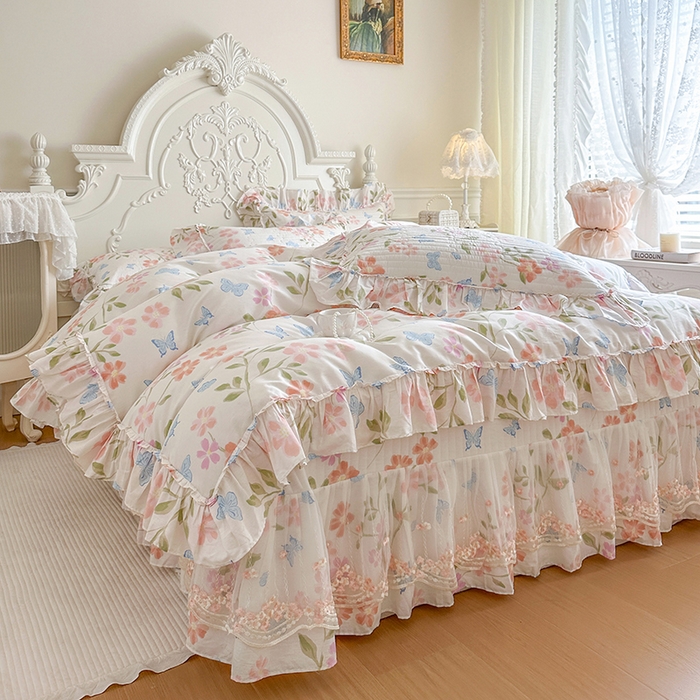 91家纺网 家纺一手货源 找家纺 网红馆（ck家纺） 2026春夏新款韩版全棉纯棉印花四件套 花熙