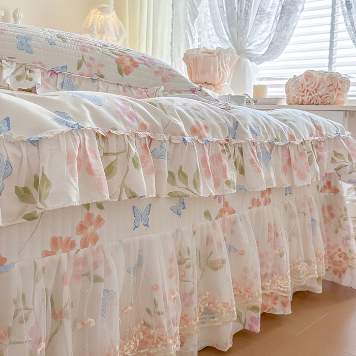 91家纺网 家纺一手货源 找家纺 网红馆（ck家纺） 2026春夏新款韩版全棉纯棉印花四件套 花熙