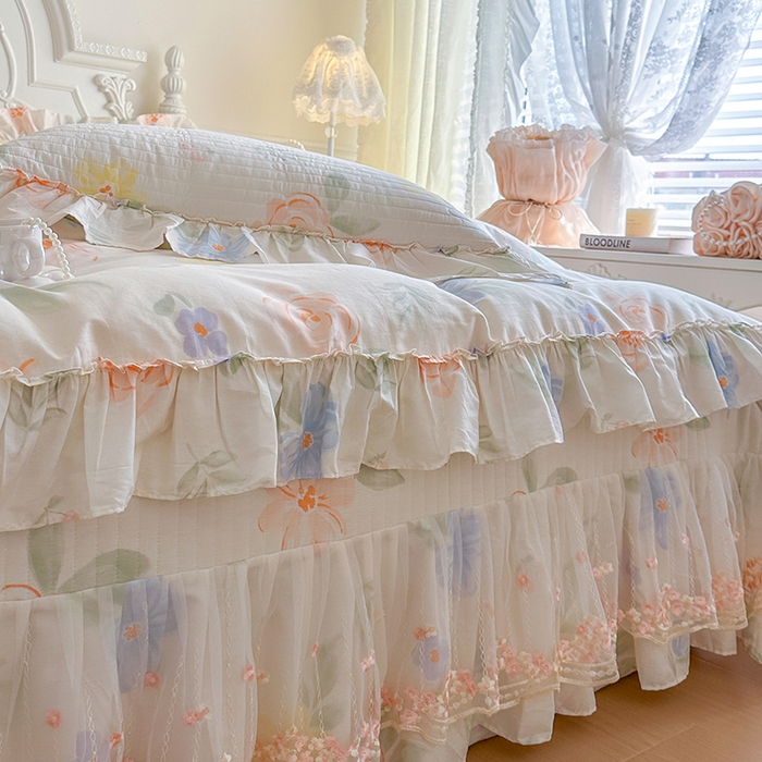 91家纺网 家纺一手货源 找家纺 网红馆（ck家纺） 2026春夏新款韩版全棉纯棉印花四件套 花柯