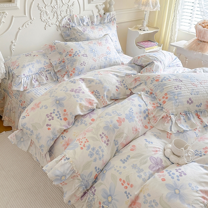 91家纺网 家纺一手货源 找家纺 网红馆（ck家纺） 2026春夏新款韩版全棉纯棉印花四件套 茉屿