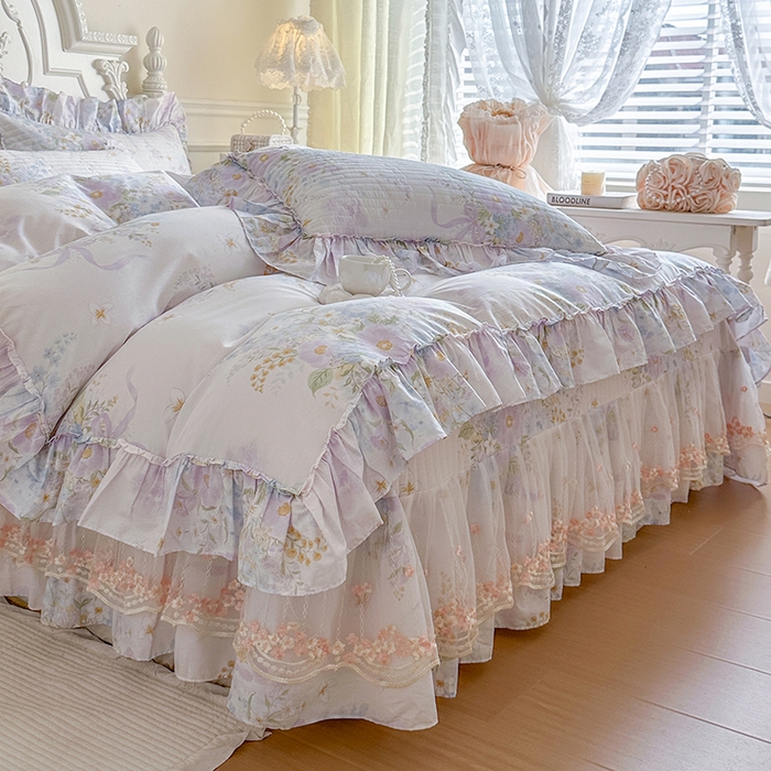 91家纺网 家纺一手货源 找家纺 网红馆（ck家纺） 2026春夏新款韩版全棉纯棉印花四件套 悠悠仙境