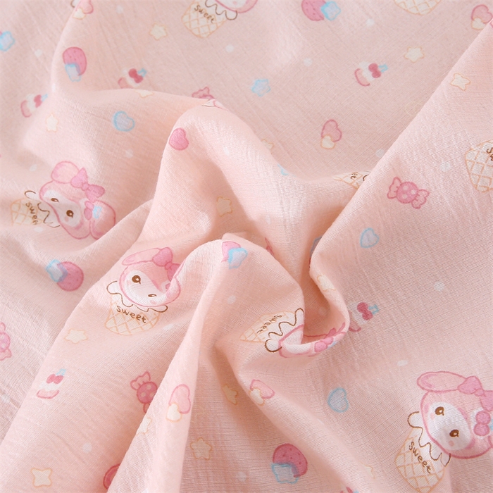 91家纺网 家纺一手货源 找家纺 乐逸家纺 2026新款A类母婴级韩系爆款花边款碎花床笠三件套四件套 韩系花边款床笠可爱卡通甜筒