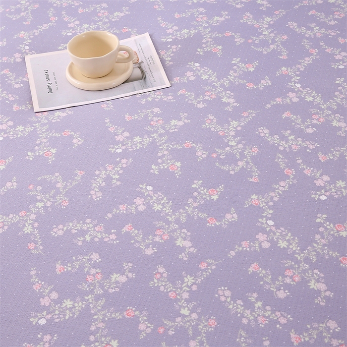 91家纺网 家纺一手货源 找家纺 乐逸家纺 2026新款A类母婴级韩系爆款花边款碎花床笠三件套四件套 韩系花边款床笠倾心紫