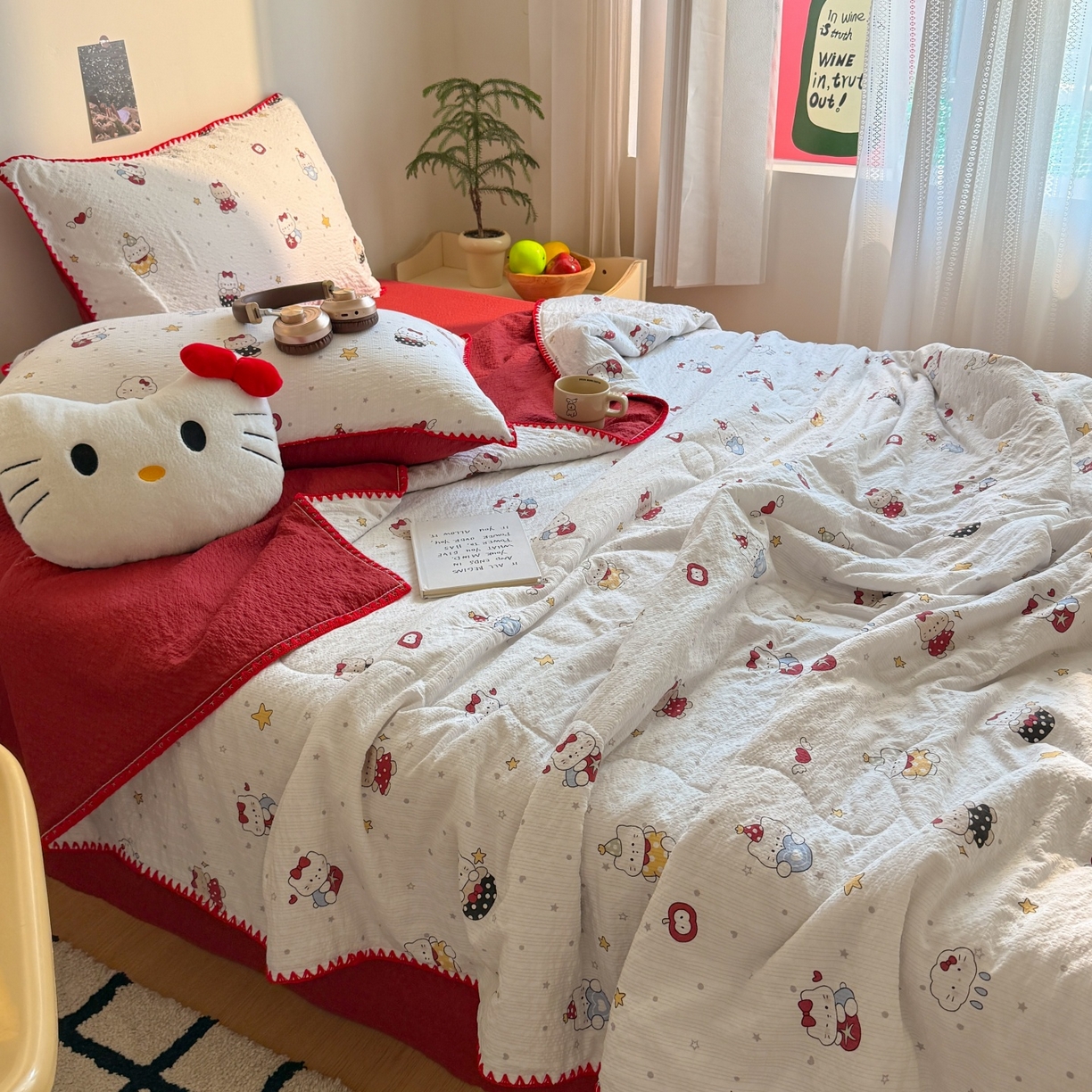 91家纺网 家纺一手货源 找家纺 温眠家纺 2026新款高品质泡芙纱贝壳绣夏被夏凉被空调被四件套 星梦乐园