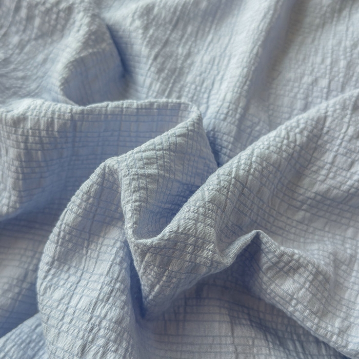 91家纺网 家纺一手货源 找家纺 （总）宝薇 2026春夏新款小清新纯色双拼泡芙双层纱撞色四件套