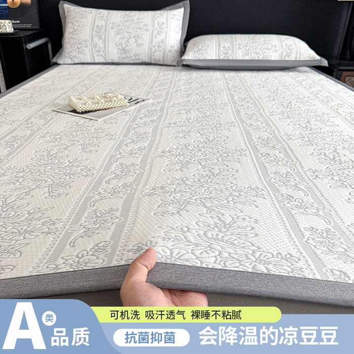91家纺网 家纺一手货源 找家纺 可恩欣 2026新款凉豆豆提花软席系列-平席款 花蔓白