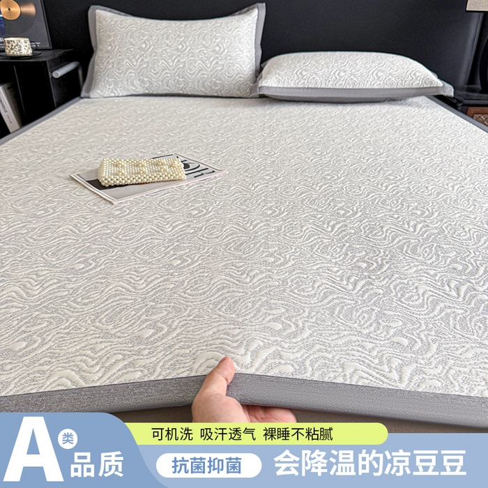 91家纺网 家纺一手货源 找家纺 可恩欣 2026新款凉豆豆提花软席系列-平席款 云间白