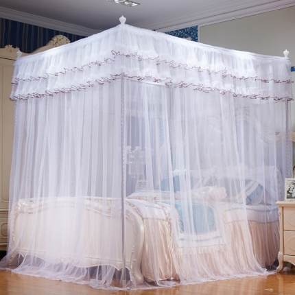 新太阳家纺 三开门落地蚊帐-澡兰香 白色