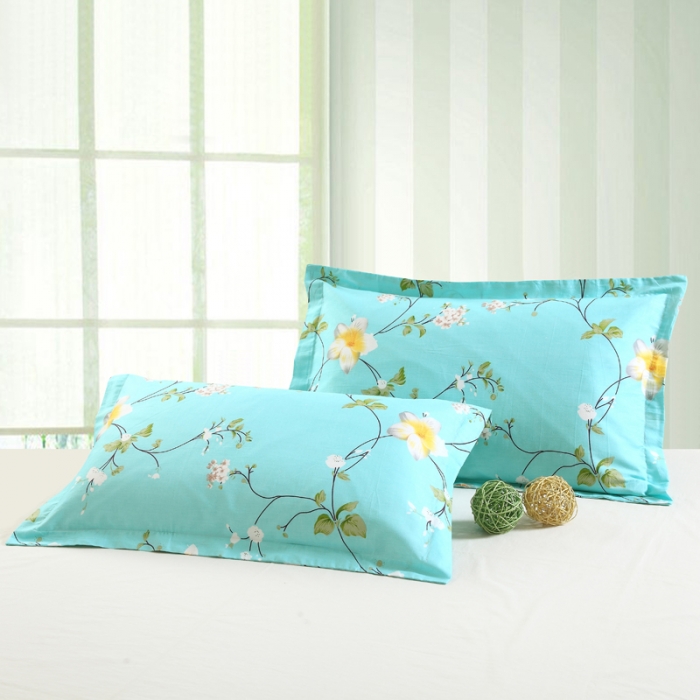 91家纺网 家纺一手货源 找家纺 枕套纯棉清新花园
