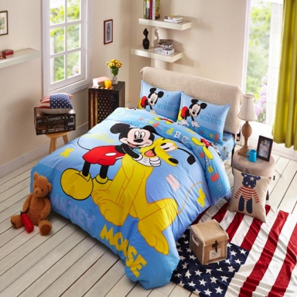 迪士尼家居 全棉活性印花宽幅四件套床单款4075