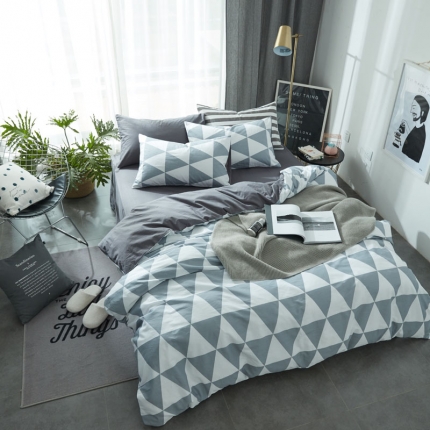 梦家居 全棉韩国简约风格系列四件套宜家床上用品