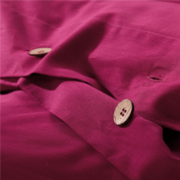 91家纺网 家纺一手货源 找家纺 欧冠家纺天丝棉麻四件套床上用品套件酒红色