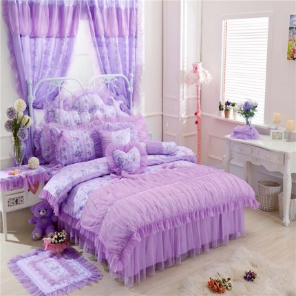 91家纺网 家纺一手货源 找家纺 菊尚家纺 全棉13372韩版四件套风铃草