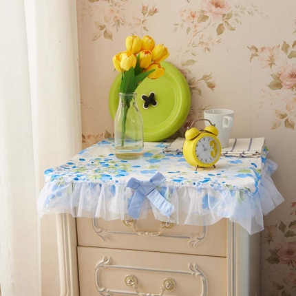 91家纺网 家纺一手货源 找家纺 菊尚家纺 全棉13372韩版四件套樱花蓝配件