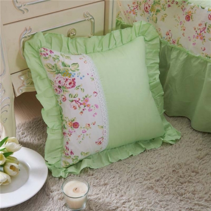 91家纺网 家纺一手货源 找家纺 菊尚家纺 全棉13372韩版四件套浓情绿意配件