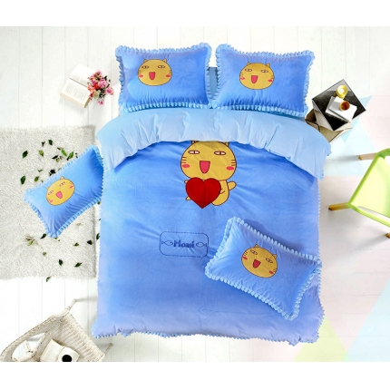 91家纺网 家纺一手货源 找家纺 欧冠韩版超柔水晶绒四件套