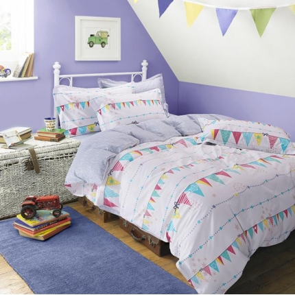 91家纺网 家纺一手货源 找家纺 （总）孩子王家纺 小清新宜家系列四件套床单款