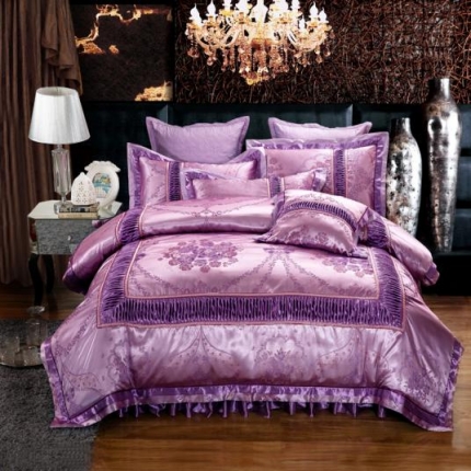 91家纺网 家纺一手货源 找家纺 兴美佳家纺  欧式提花加棉拉链四件套 梦幻梦影