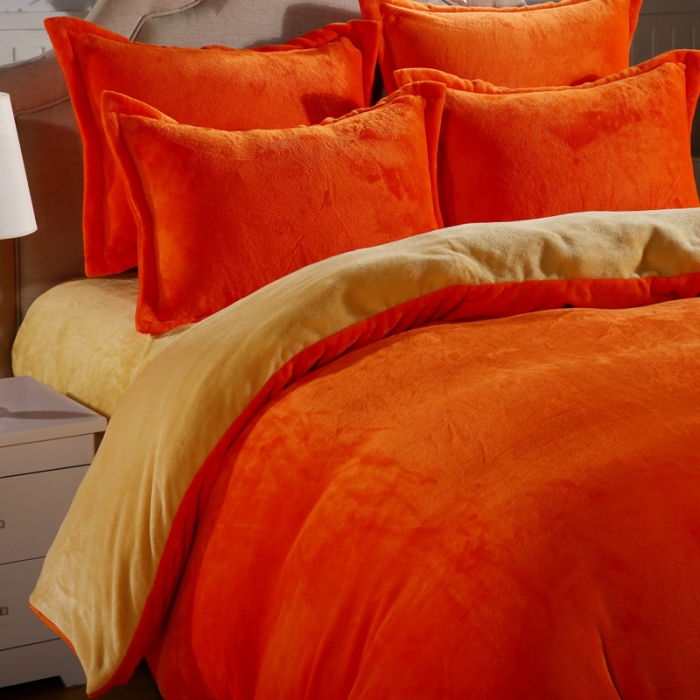 91家纺网 家纺一手货源 找家纺 （总）瑞驰家纺 保暖舒适纯色法莱绒四件套