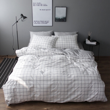 梦家居 全棉韩国简约风格系列四件套布拉格