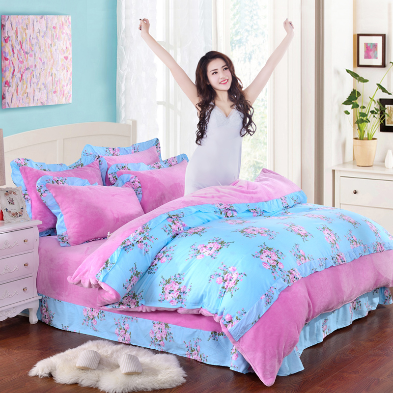 全棉韩版法莱绒四件套