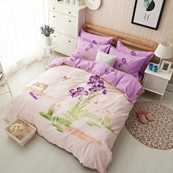 讴思家纺 100%全棉133*72四件套 爱情合约