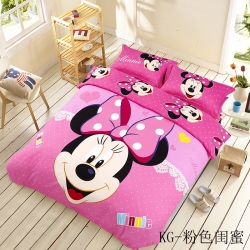 凯歌家纺 磨毛卡通四件套米奇系列床单款粉色闺蜜