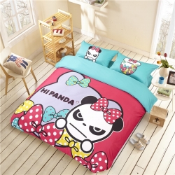 凯歌家纺 活性卡通四件套Hapande系列床单款 萌哒哒