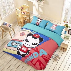 凯歌家纺 活性卡通四件套Hapande系列床单款 萌萌一族