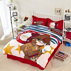 (总)凯歌家纺 活性卡通四件套柯南系列床单款