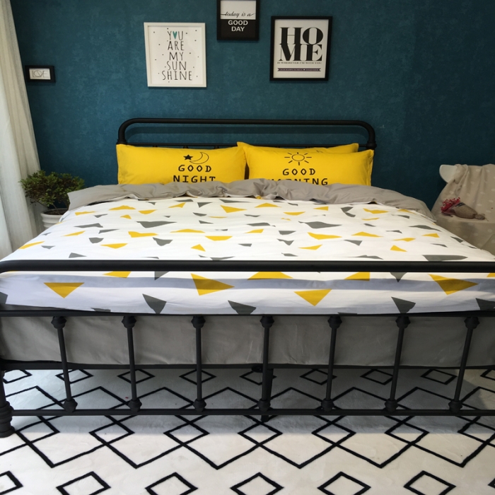 91家纺网 家纺一手货源 找家纺 漫调家纺 全棉北欧风四件套床单款科莎