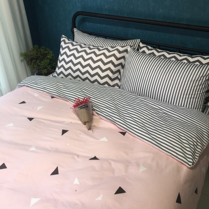 91家纺网 家纺一手货源 找家纺 漫调家纺 全棉北欧风四件套床单款思恋