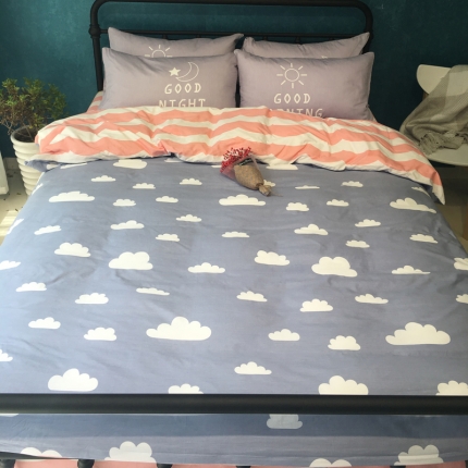 漫调家纺 全棉北欧风四件套床单款天空之云