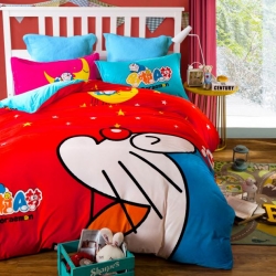 漫调家纺 温暖舒适水晶绒四件套多啦A梦