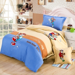 兴莉家纺 全棉加厚绣花四件套棒球王子