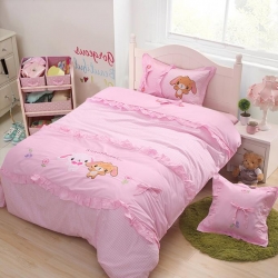 兴莉家纺 全棉加厚绣花四件套甜点兔