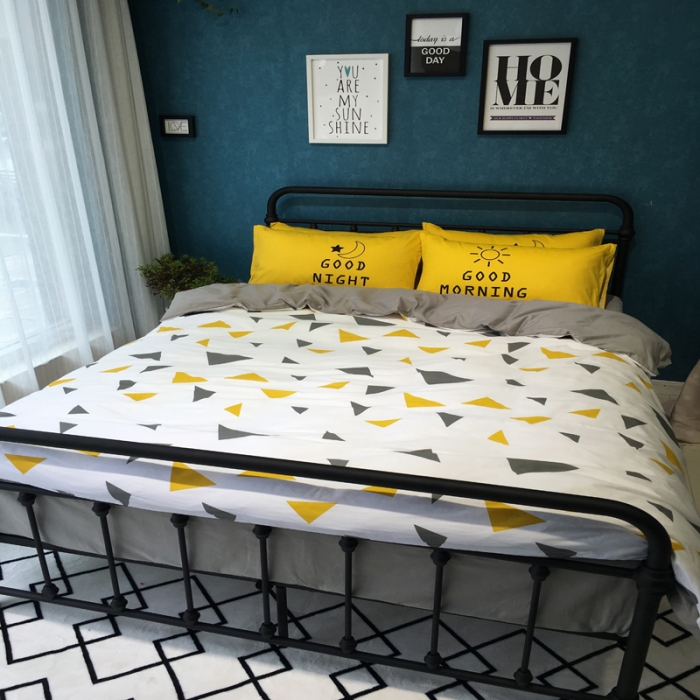 91家纺网 家纺一手货源 找家纺 漫调家纺 全棉北欧风四件套床单款科莎