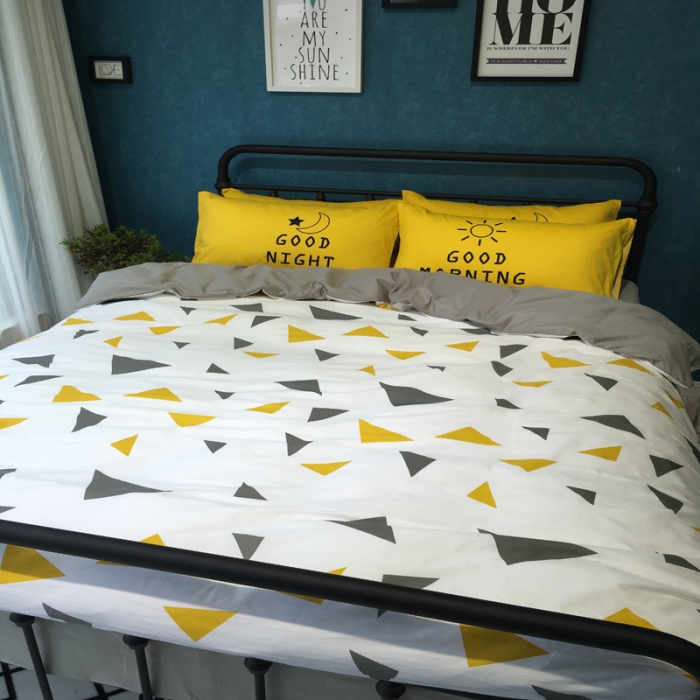 91家纺网 家纺一手货源 找家纺 漫调家纺 全棉北欧风四件套床单款科莎