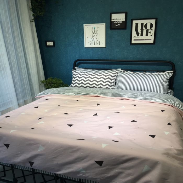 91家纺网 家纺一手货源 找家纺 漫调家纺 全棉北欧风四件套床单款思恋