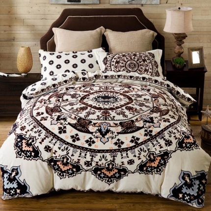 91家纺网 家纺一手货源 找家纺 （总）漫调家纺 温暖舒适水晶绒四件套