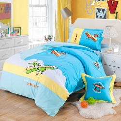 兴莉家纺 全棉加厚绣花四件套小小飞行员