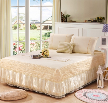 91家纺网 家纺一手货源 找家纺 情恒家纺 新款 蕾丝床裙 玫瑰公主