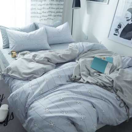 91家纺网 家纺一手货源 找家纺 【总】梦家居韩国宜家简约全棉纯棉四件套