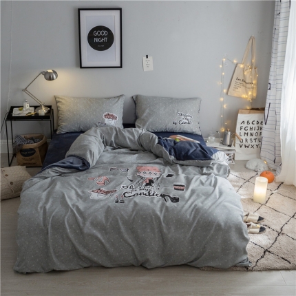 91家纺网 家纺一手货源 找家纺 慕梵大版定位 水洗暖绒+法莱绒四件套多规格尺寸床单款法兰绒