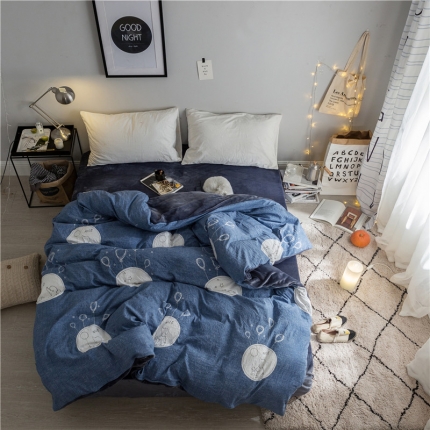 91家纺网 家纺一手货源 找家纺 慕梵ins卡通大版水洗暖绒法莱绒被套水晶绒珊瑚绒被罩床上用品