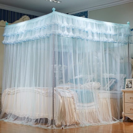 91家纺网 家纺一手货源 找家纺 新太阳家纺 三开门落地蚊帐-澡兰香 水绿