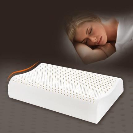 泰国天然乳胶枕头乳胶枕芯曲线波浪按摩颗粒枕