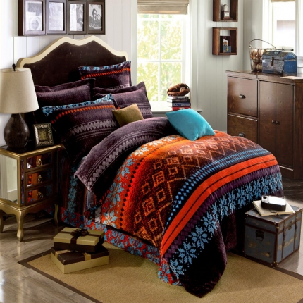 麦哲伦家纺舒馨绒四件套保暖加厚床上用品套件梦想空间