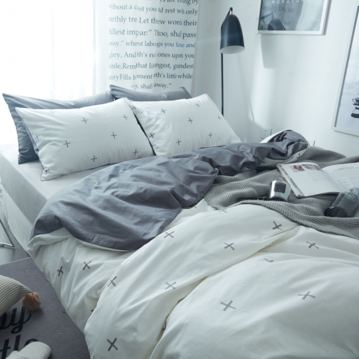 91家纺网 家纺一手货源 找家纺 梦家居韩国宜家简约全棉四件套